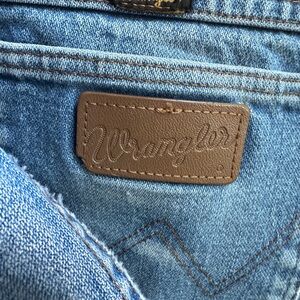 Wrangler Blue Denim with Brown Patch